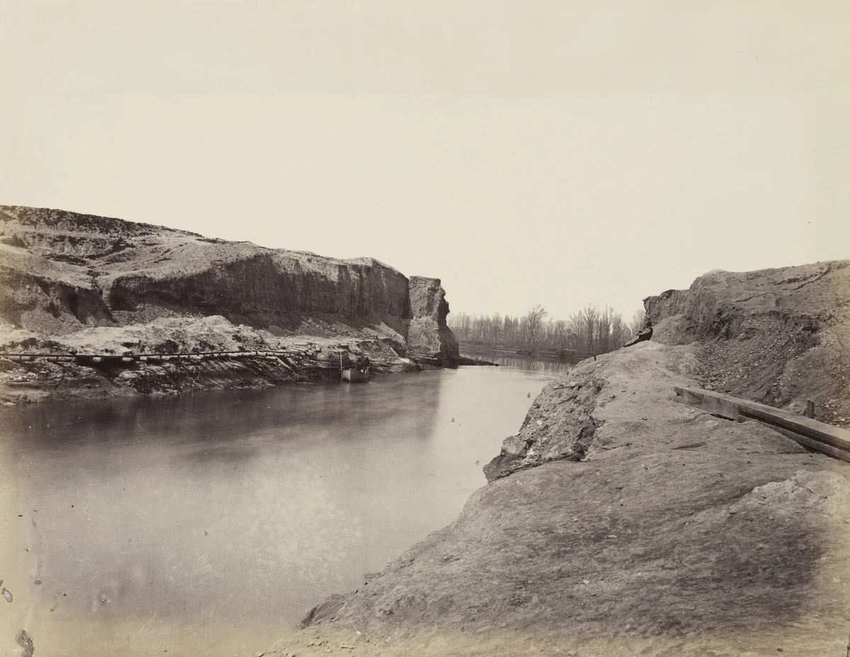 Dutch Gap Canal, James River, Virginia by Alexander Gardner, photograph, 1864