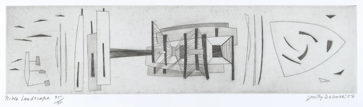 River Landscape by Dorothy Dehner, print, 1958