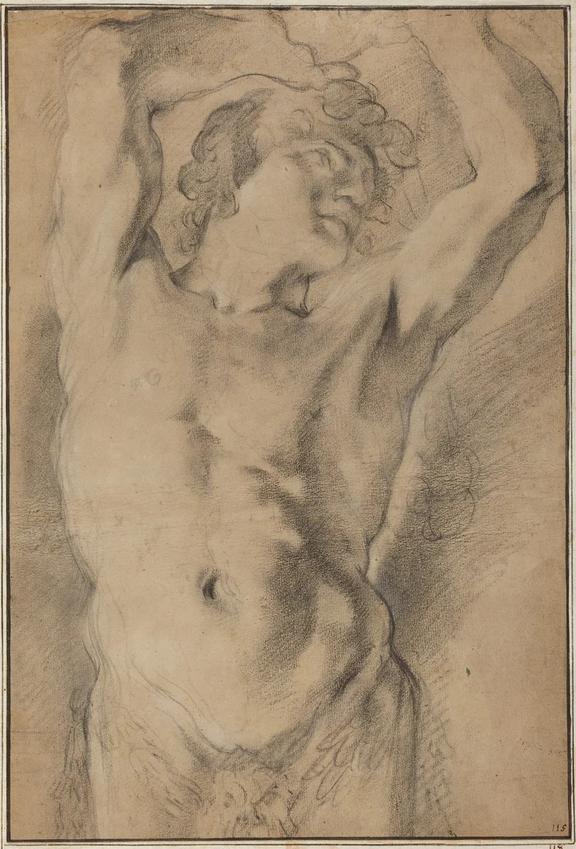 A Male Herm by Domenico Maria Canuti, drawing, 1669