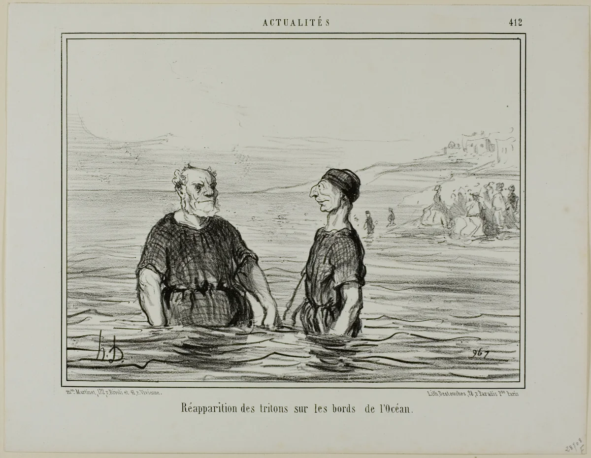 The Reappearance of the Tritons of the Sea, plate 412 from Actualités by Honoré-Victorin Daumier, print, 1857