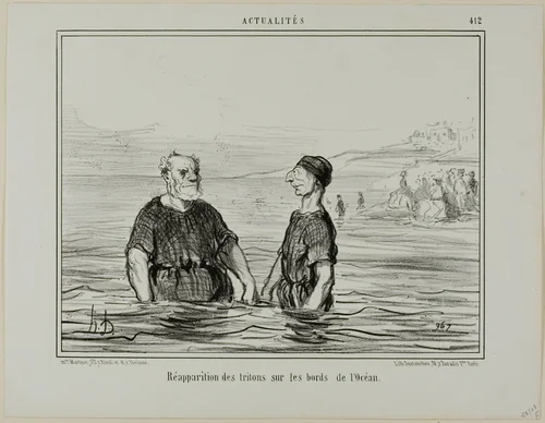 The Reappearance of the Tritons of the Sea, plate 412 from Actualités by Honoré-Victorin Daumier, print, 1857