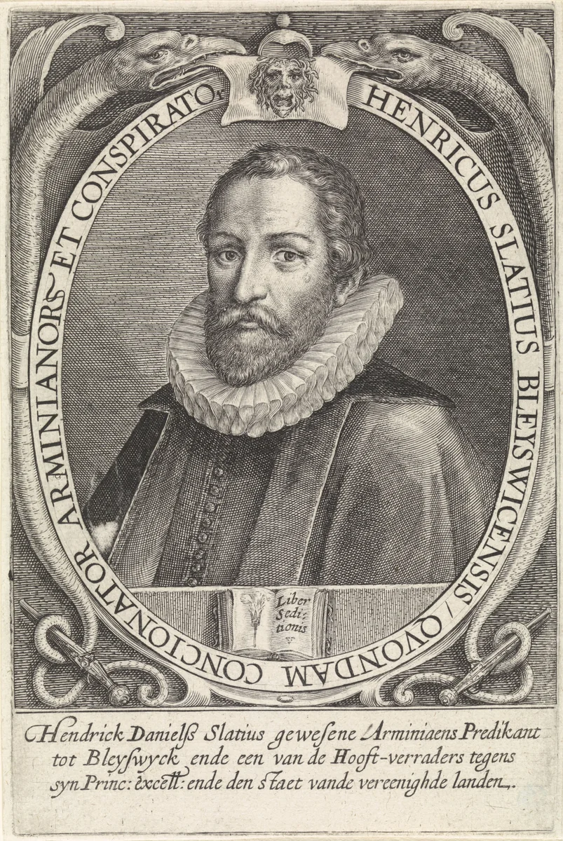 Portret van Henricus Slatius by Unknown, print, 1574-1637