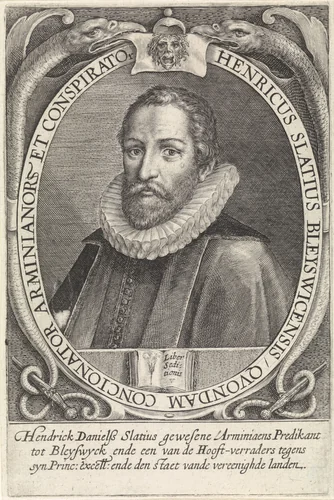 Portret van Henricus Slatius by Unknown, print, 1574-1637