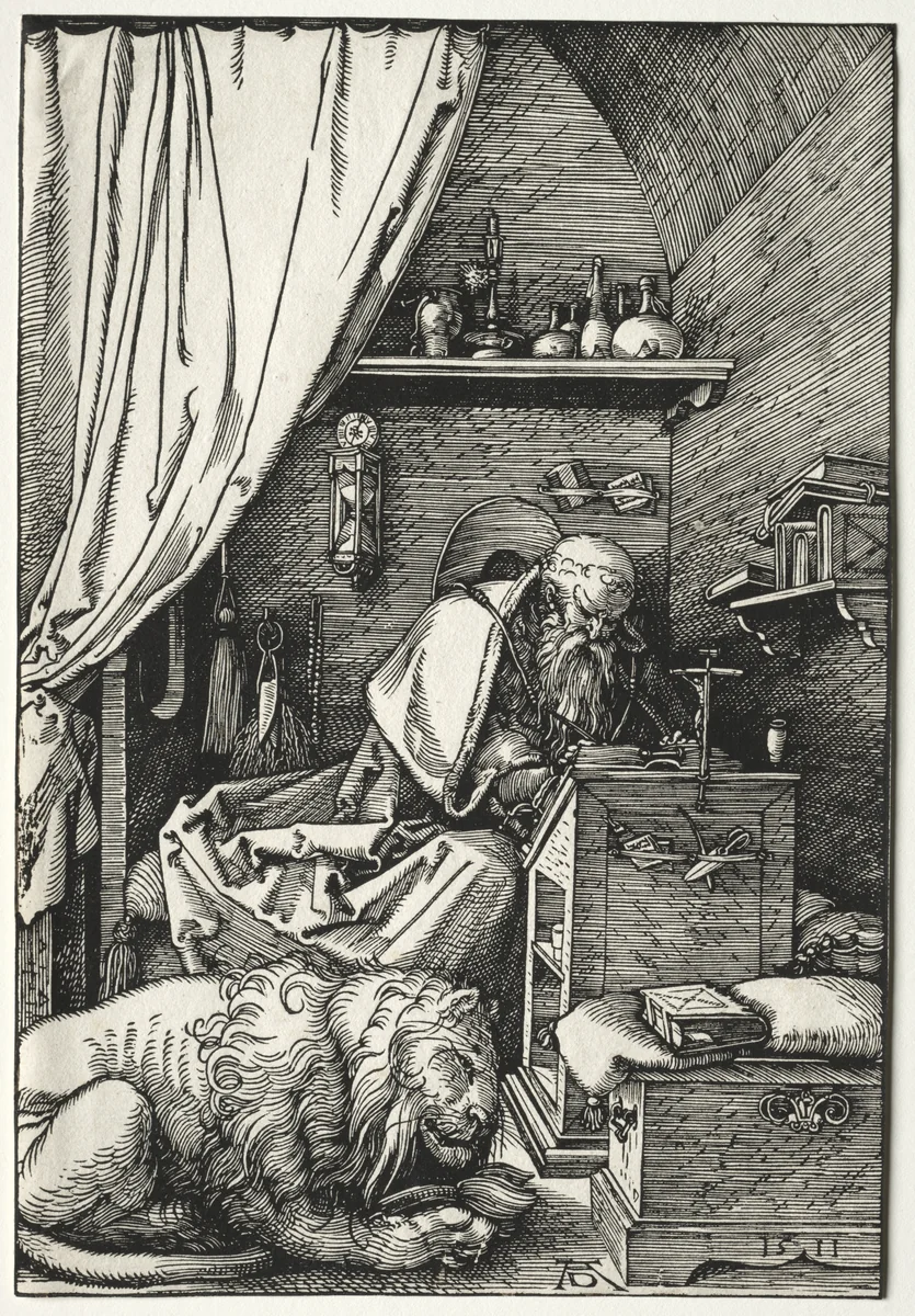 St. Jerome in His Cell by Albrecht Dürer, print, 1511