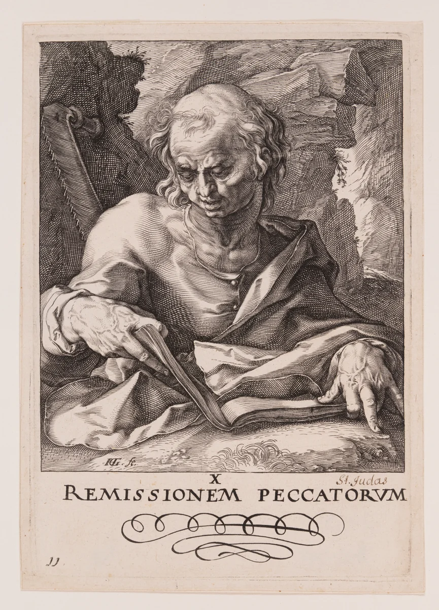 St Simon, from Christ, the Apostles and St Paul with the Creed by Hendrick Goltzius, print, 1589