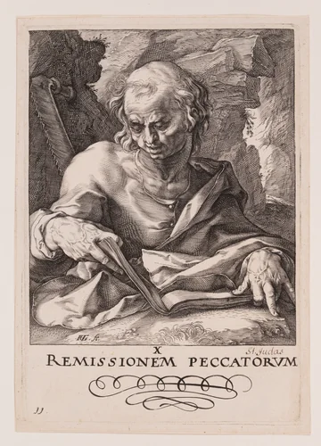 St Simon, from Christ, the Apostles and St Paul with the Creed by Hendrick Goltzius, print, 1589