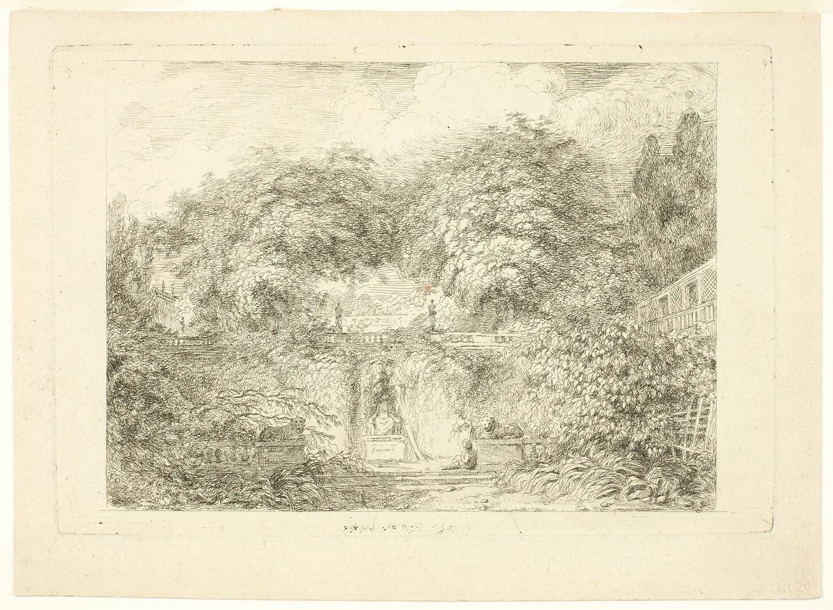 The Little Park by Jean Honoré Fragonard, print, 1761-1765