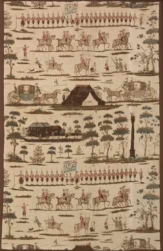 The Irish Volunteers (Furnishing Fabric) by Gabriel Beranger, textile, 1782-1783
