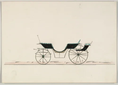 Design for Vis-à-vis by Brewster & Co., drawing, 1850-1870