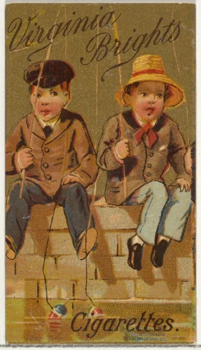 From the Girls and Children series (N64) promoting Virginia Brights Cigarettes for Allen & Ginter brand tobacco products by Allen & Ginter, print, 1886