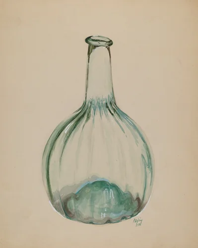 Blown Bottle by Ralph Atkinson, index of american design, 1937