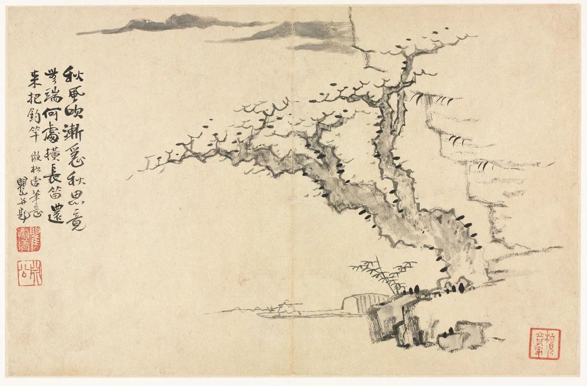Landscapes in Various Styles after Old Masters by Mei Qing, painting, 1690