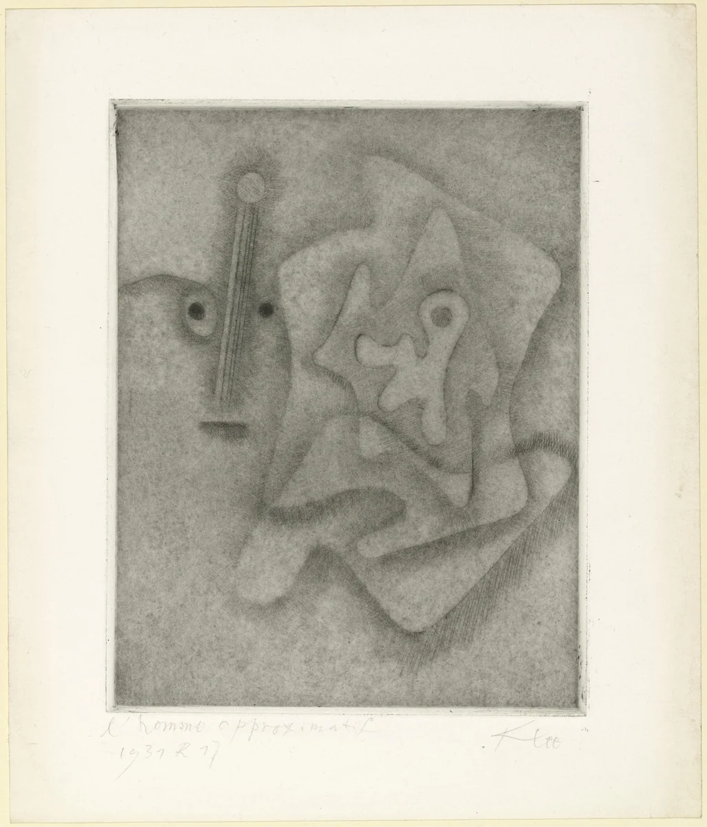 The Approximate Man (L'Homme approximatif) from the deluxe edition of the book L'Homme approximatif by Tristan Tzara by Paul Klee, print, 1931