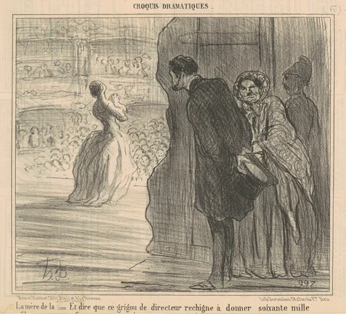 Le mère d ela chanteuse by Honoré Daumier, print, 1856
