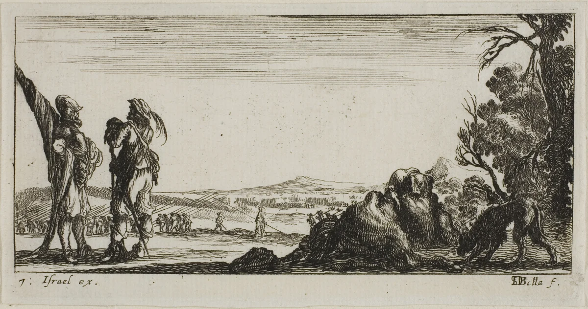 Plate Seven from Drawings of Several Movements by Soldiers by Stefano della Bella, print, 1644