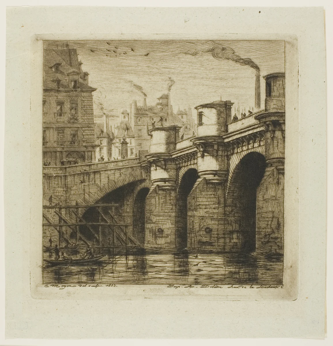 Pont-Neuf, Paris by Charles Meryon, print, 1853
