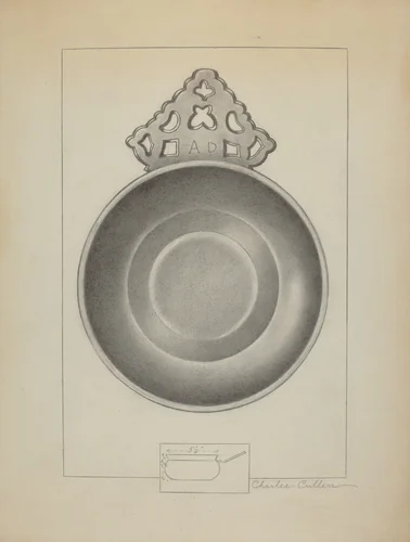 Pewter Porringer by Charles Cullen, index of american design, 1936