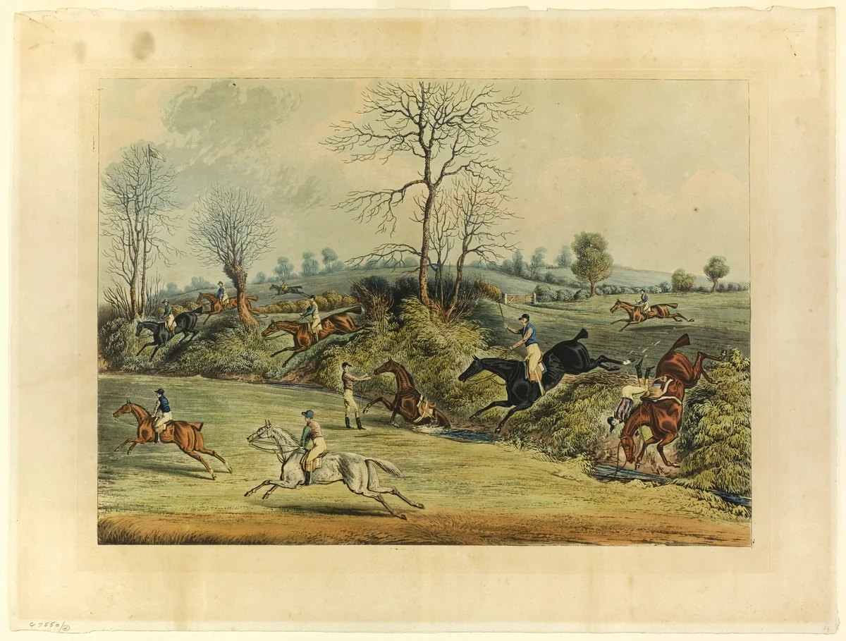Saint Albans Grand Steeple Chase by James Pollard, print, 1817-1900