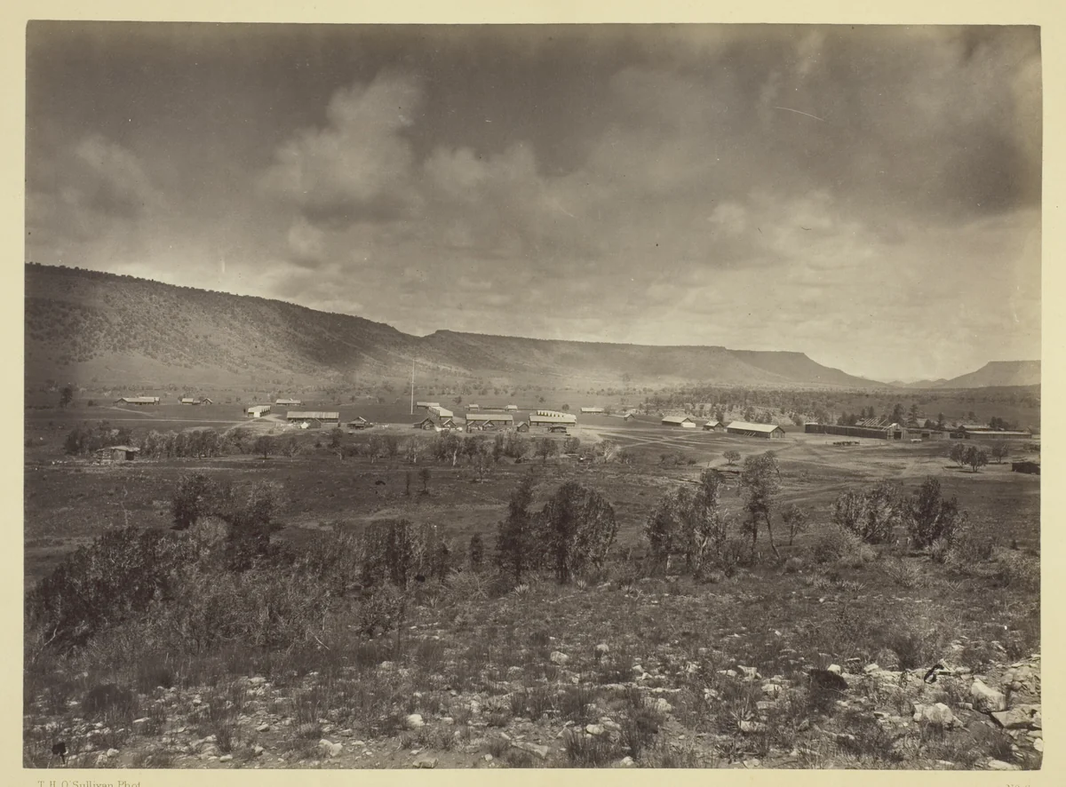 Distant View of Camp Apache, Arizona by Timothy O'Sullivan, photograph, 1873