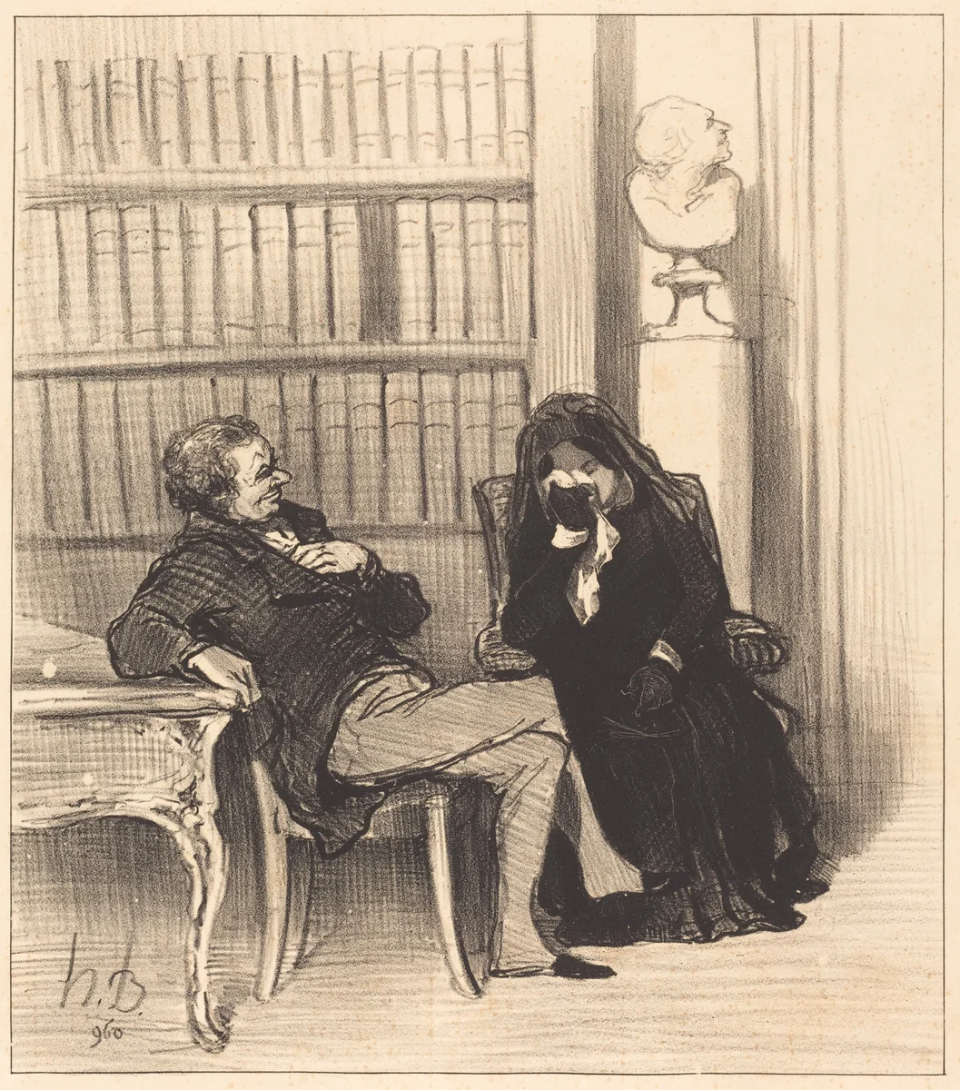 La veuve by Honoré Daumier, print, 1846