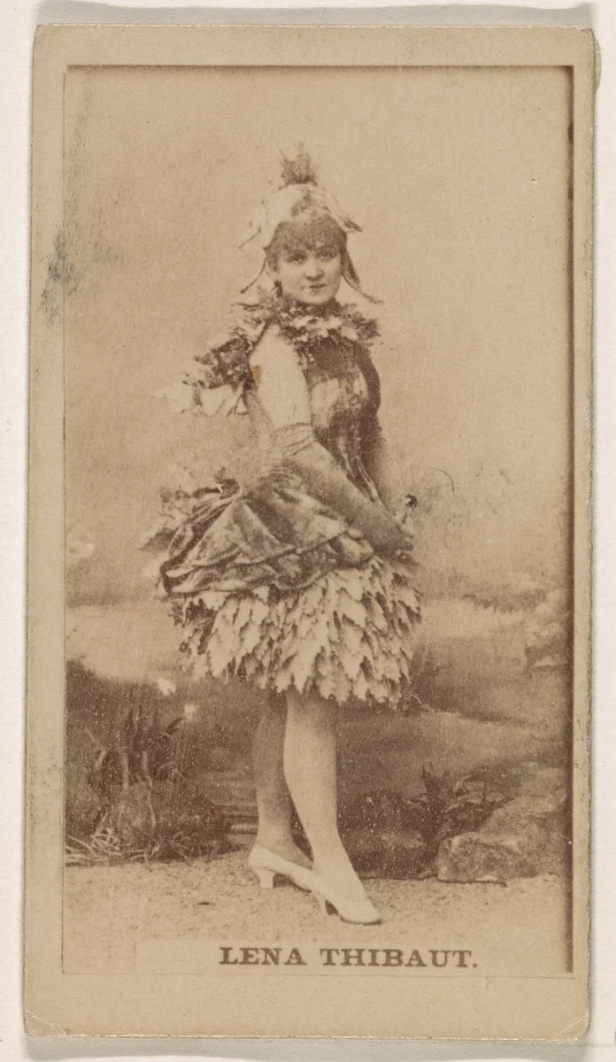 Lena Thibaut, from the Actresses series (N245) issued by Kinney Brothers to promote Sweet Caporal Cigarettes by Kinney Brothers Tobacco Company, photograph, 1890