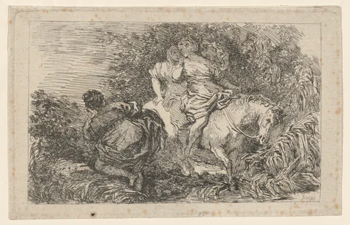 The Flight of Cloelia by Jean Honoré Fragonard, print, 1763-1764