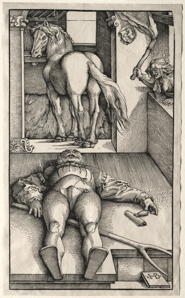 The Bewitched Groom by Hans Baldung, print, 1544-1545