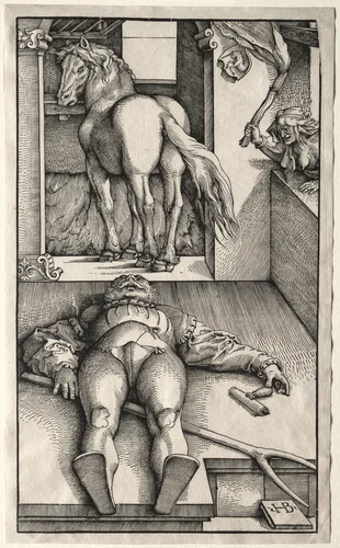 The Bewitched Groom by Hans Baldung, print, 1544-1545