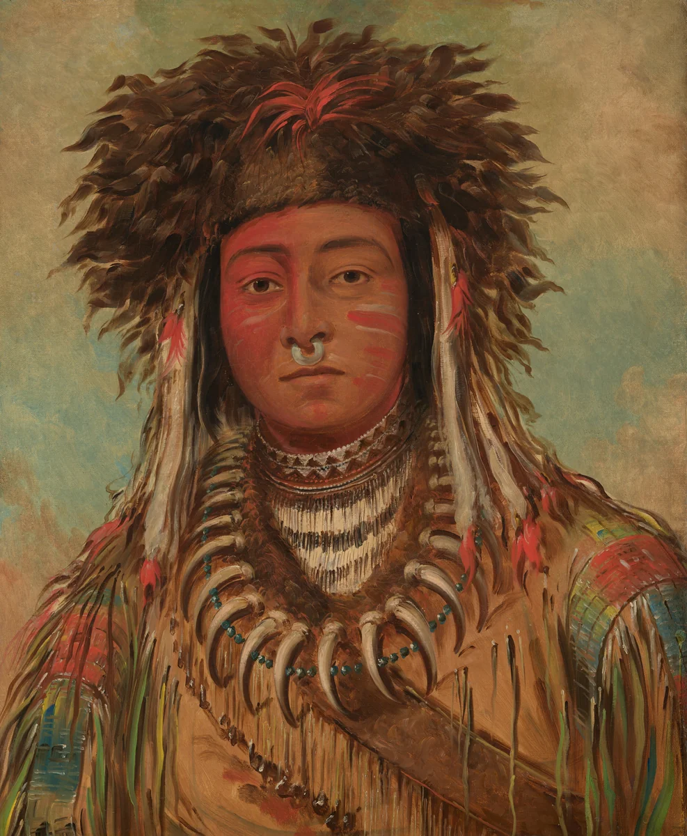 Boy Chief - Ojibbeway by George Catlin, painting, 1843