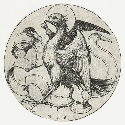 Symbolen van de vier evangelisten by Unknown, print, 1470-1491