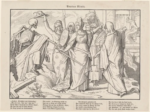 Auch ein Todtentanz I by Alfred Rethel, print, 1849