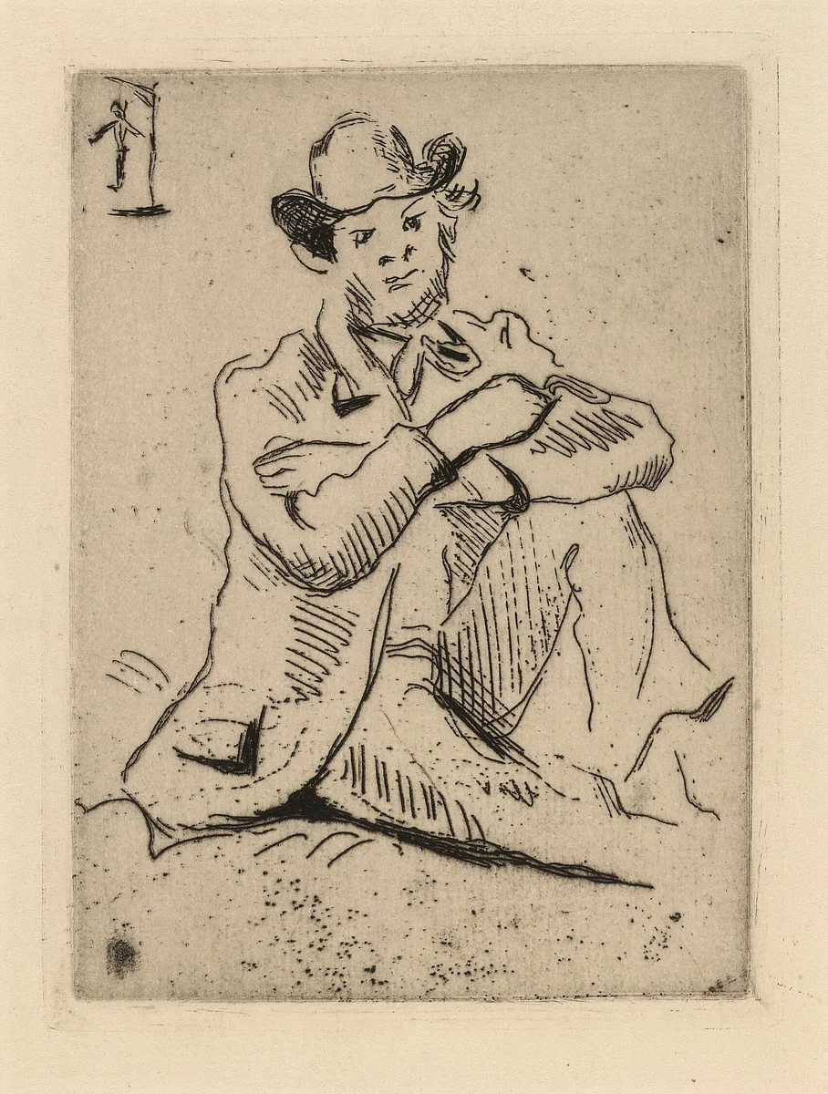 Guillaumin with the Hanged Man by Paul Cézanne, print, 1873