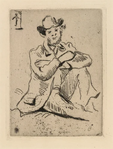 Guillaumin with the Hanged Man by Paul Cézanne, print, 1873