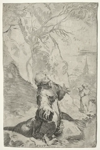 St. Francis Receiving the Stigmata by Federico Barocci, print, 1576-1586