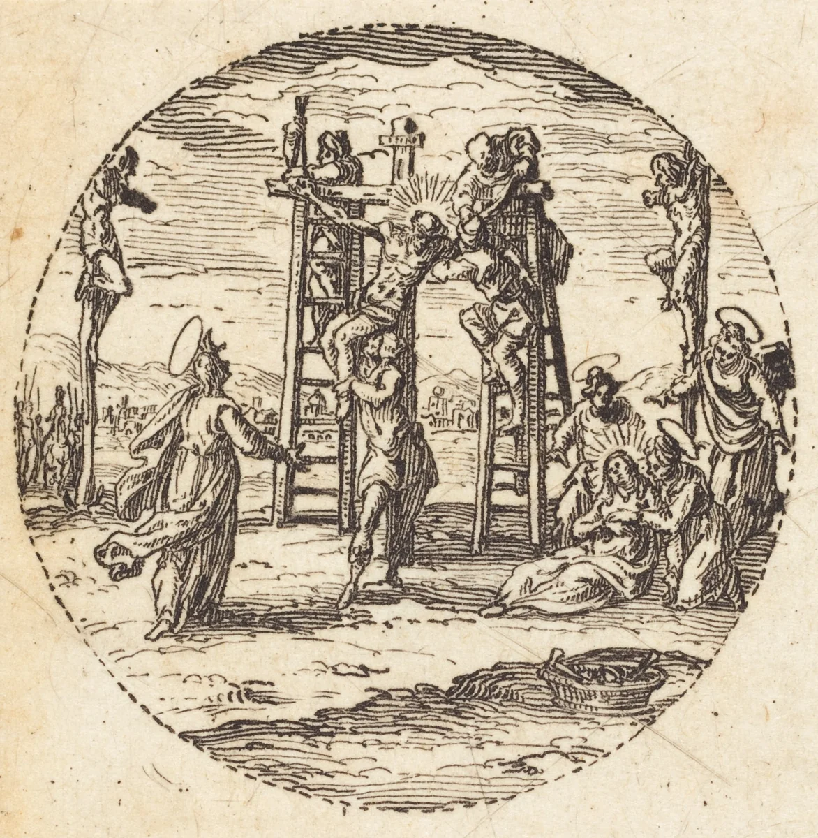 Descent from the Cross by Jacques Callot, print, 1631