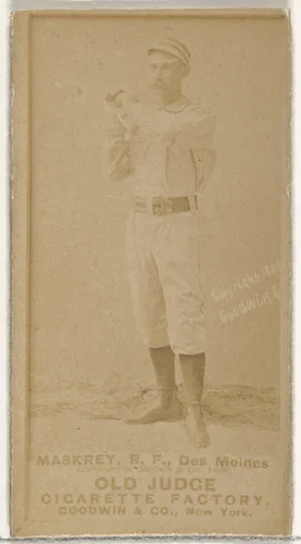 Samuel Leech Maskrey, Right Field, Des Moines Prohibitionists, from the Old Judge series (N172) for Old Judge Cigarettes by Goodwin & Company, photograph, 1888