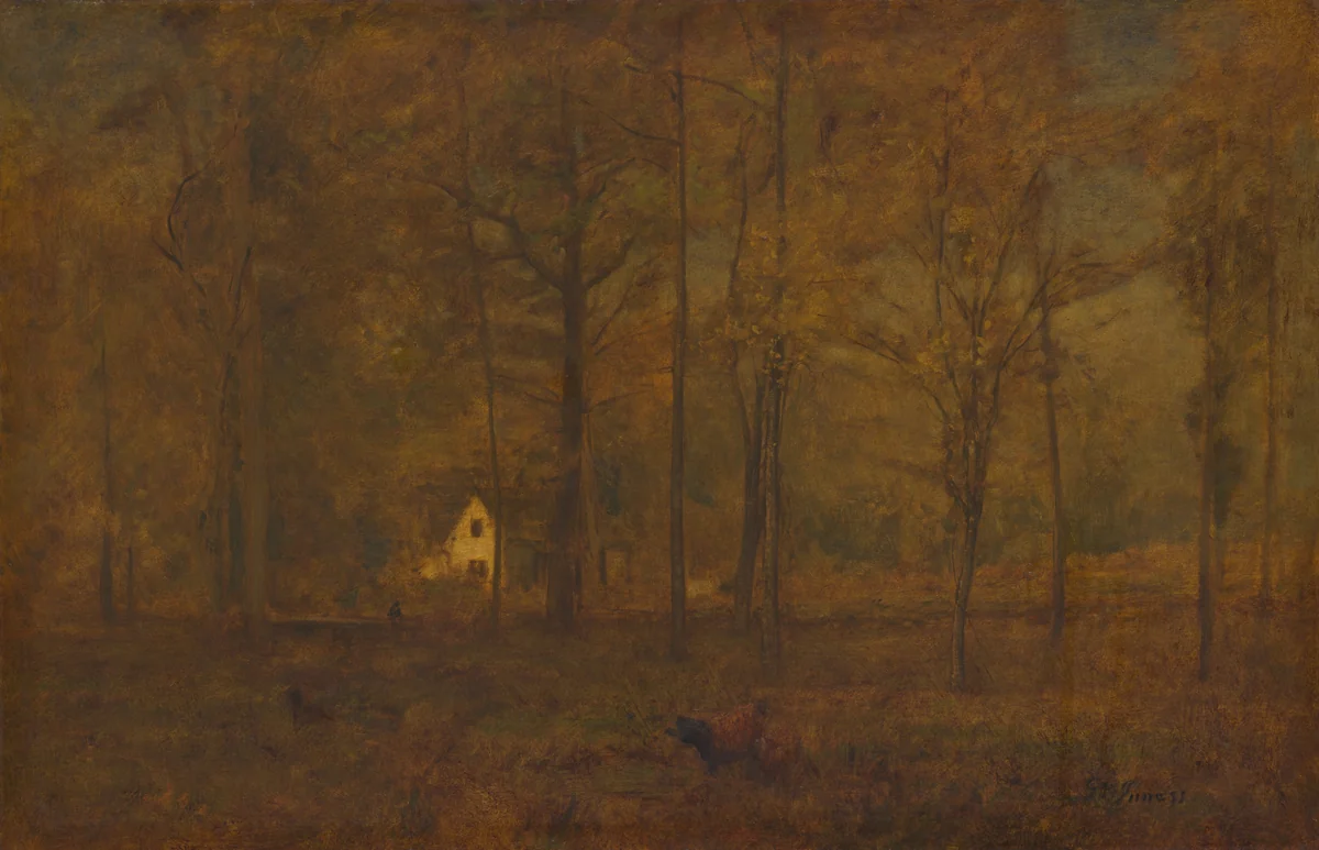 Autumn Woods by George Inness, painting, 1891-1894