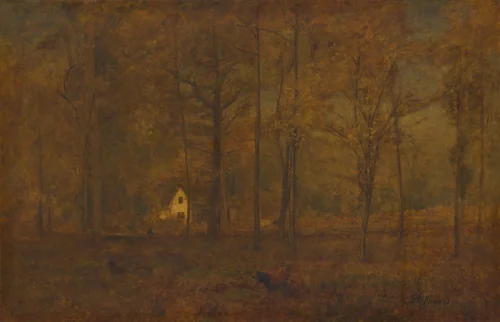 Autumn Woods by George Inness, painting, 1891-1894