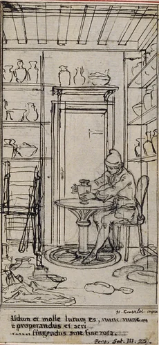 Study for Vignette-Frontispiece in Poncelot's "Principes Generaux pour Servir à l'Education des Enfants", vol. III by Hubert François Gravelot, drawing, 1753-1773