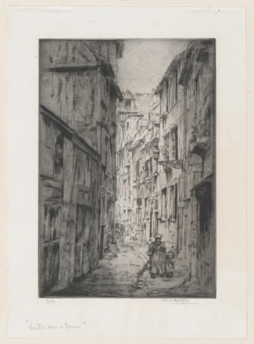 Old Street in Rouen by A. Paul Artigue, print, 1800-1899
