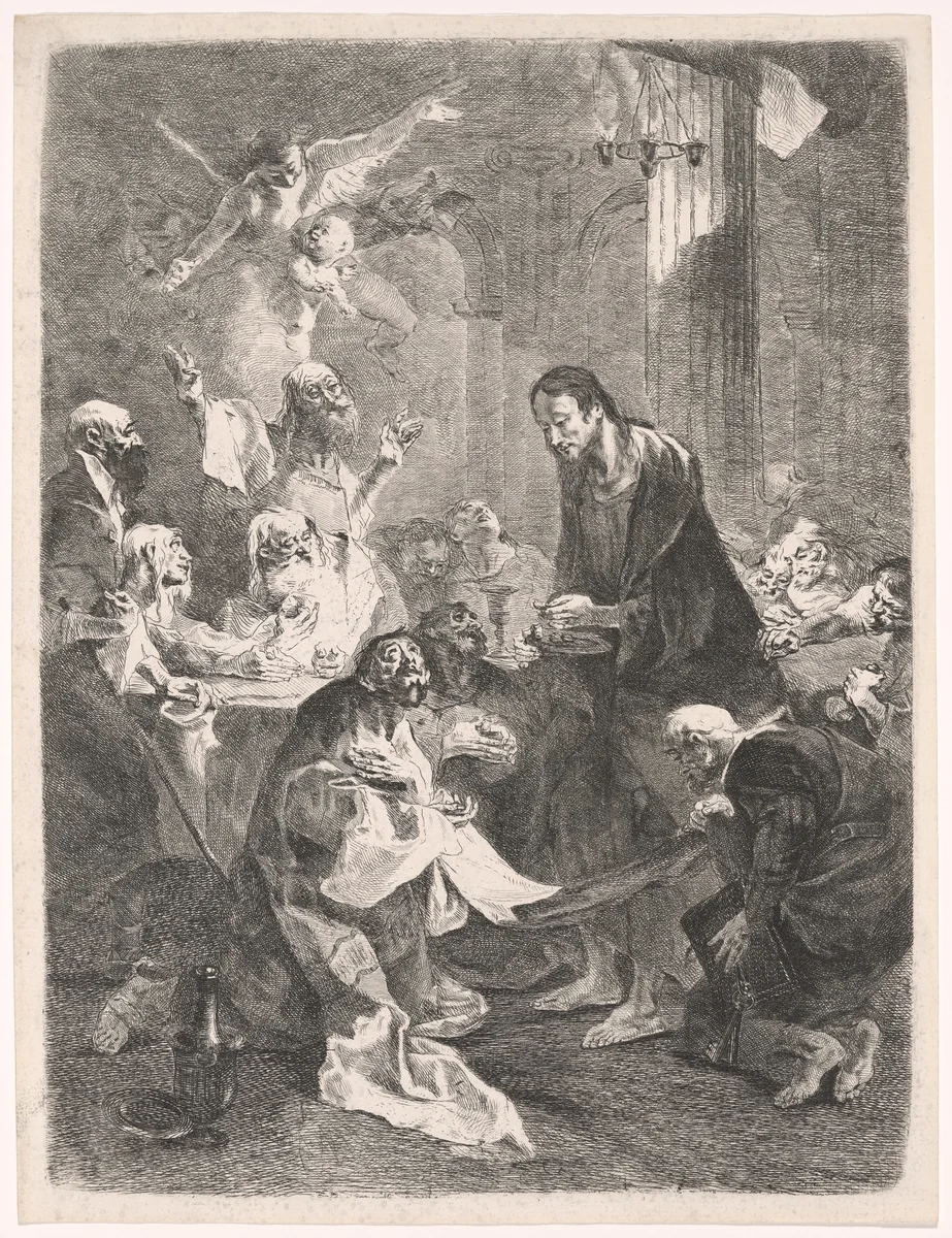 Christ and the Apostles' Holy Communion by Franz Anton Maulbertsch, print, 1760-1770