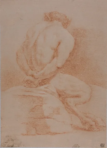 Satyr (Back View) by Giulio Carpioni, drawing, 1631-1674