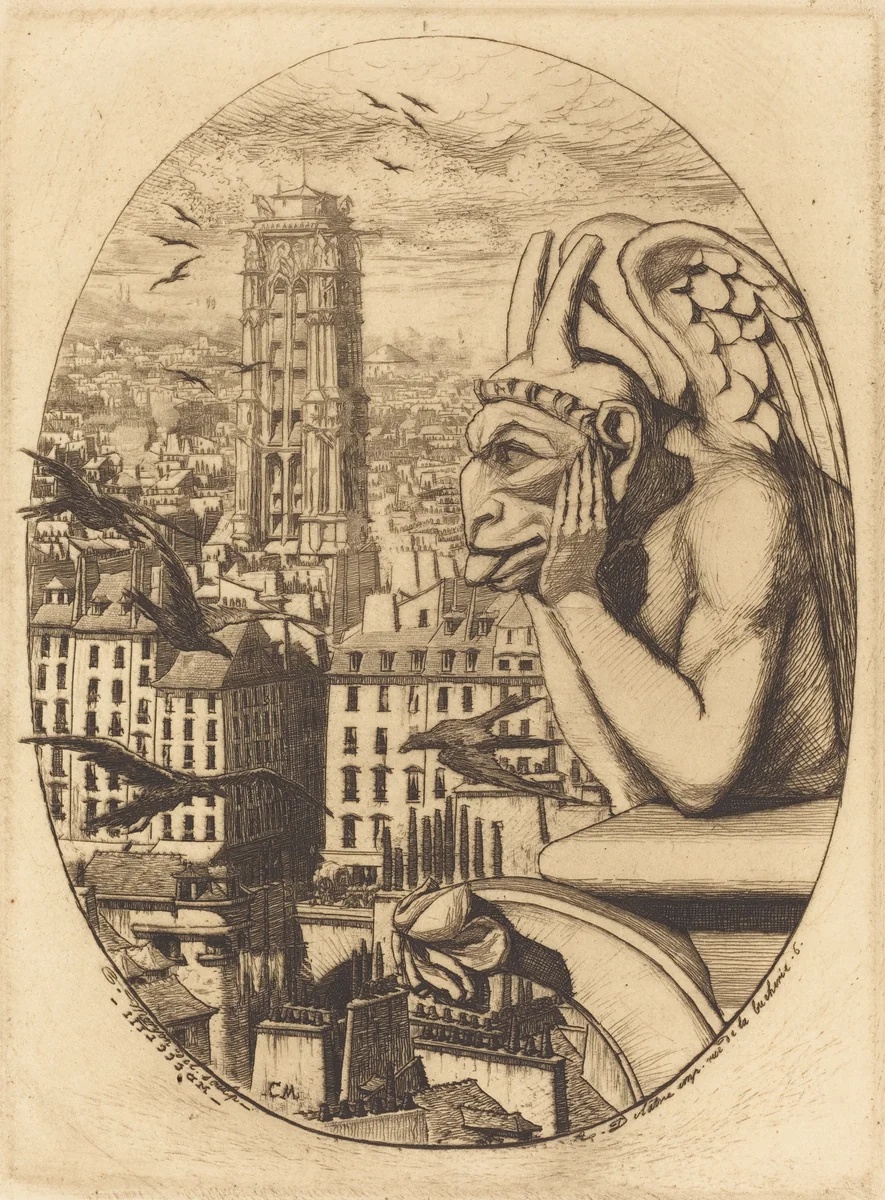 Le stryge (The Vampire) by Charles Meryon; Auguste Delâtre, print, 1853