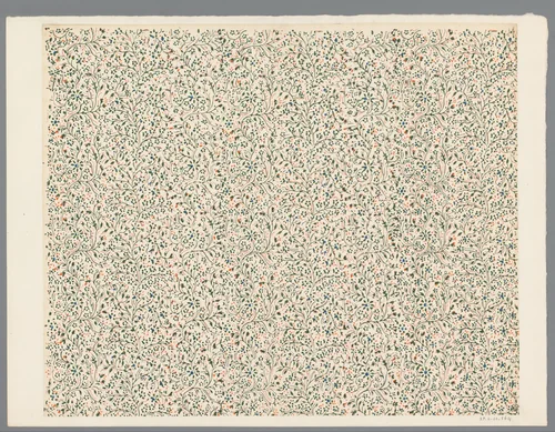 Blad met strooipatroon van ranken by anonymous, print, 1800-1900