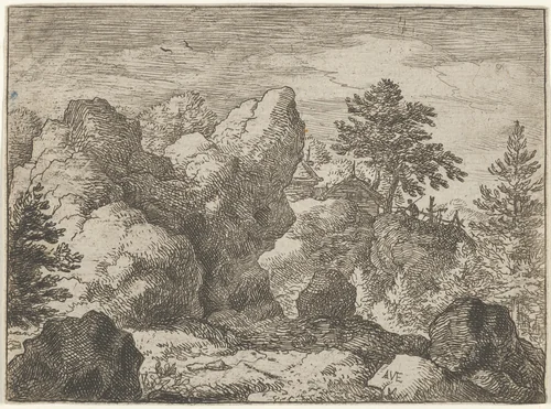 The Pointed Rock by Allart van Everdingen, print, 1621-1675