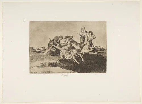 Plate 27 from "The Disasters of War" (Los Desastres de la Guerra): 'Charity' (Caridad) by Goya, print, 1810
