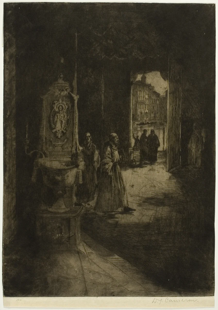 Church Interior, Venice, plate sixteen from the North Italian Set by David Young Cameron, print, 1896