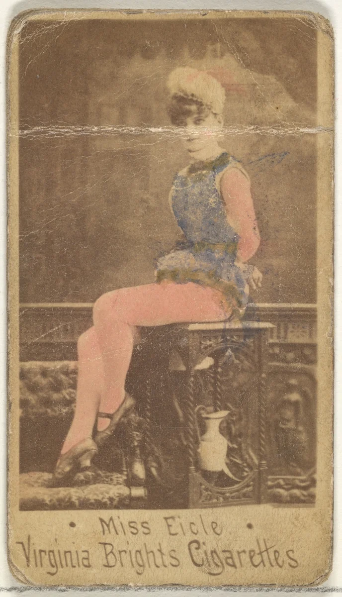 Miss Eicle, from the Actors and Actresses series (N45, Type 1) for Virginia Brights Cigarettes by Allen & Ginter, photograph, 1885-1891