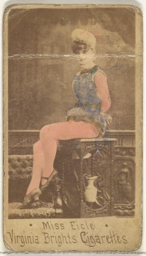 Miss Eicle, from the Actors and Actresses series (N45, Type 1) for Virginia Brights Cigarettes by Allen & Ginter, photograph, 1885-1891