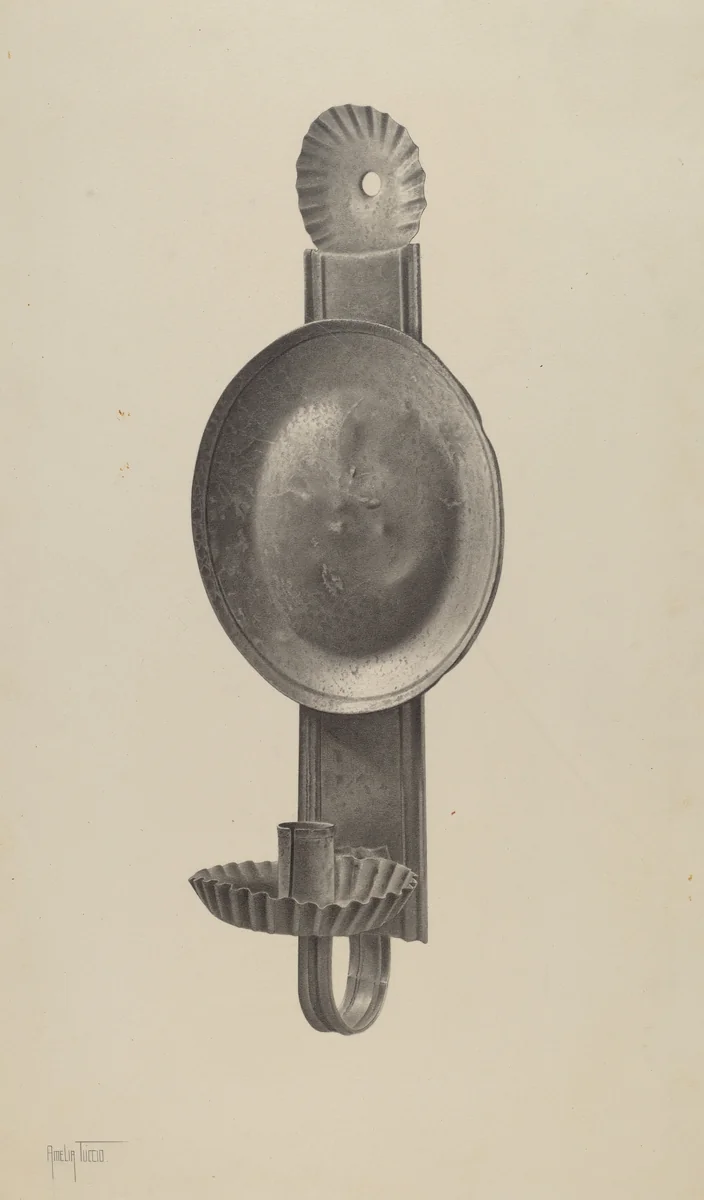 Candle Sconce by Amelia Tuccio, index of american design, 1941